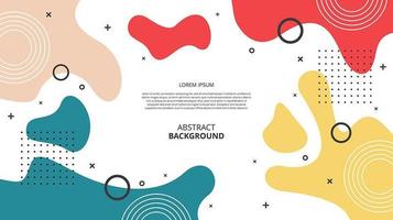 Abstract flat geometric fluid shapes background vector