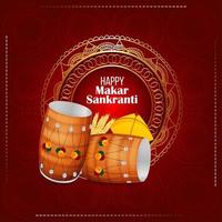 Happy makar sankranti creative elements and background vector