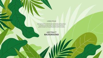 Abstract flat green floral shapes background vector