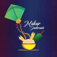 Happy makar sankranti background and illustration vector