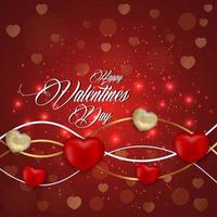 Happy valentine's day background with hearts vector