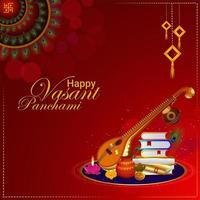 Happy vasant panchami creative elements and background vector