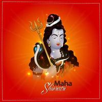 Illustration happy maha shivratri of indian festival vector