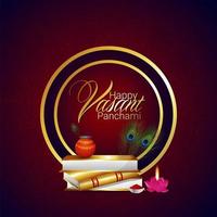 Happy vasant panchami creative elements and background vector