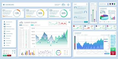 establecer elementos vectoriales de infografías e interfaz de usuario vector