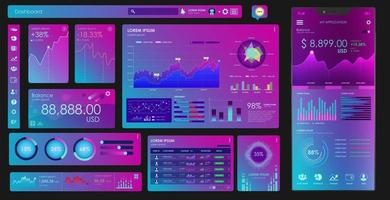 User interface elements for digital financial mobile app. vector