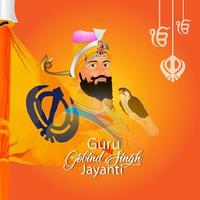 Happy guru gobind singh jayanti celebration vector