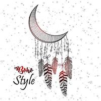 Hand drawn boho style of decorative vector