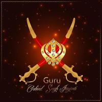 feliz guru gobind singh jayanti celebración vector