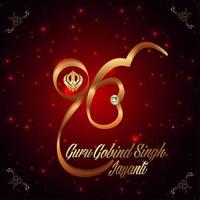 guru gobind singh jayanti celebración vector