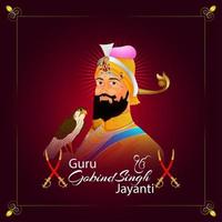 dasam guru de sikh guru gobind singh jayanti celebración vector