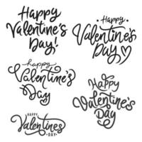 happy valentines day lettering vector