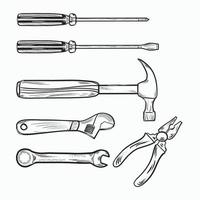 Set of mechanic tools illustration vector