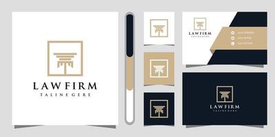 Law firm logo design and business card vector