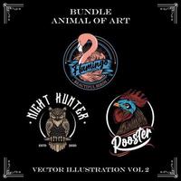 conjunto de ilustraciones de arte animal vector