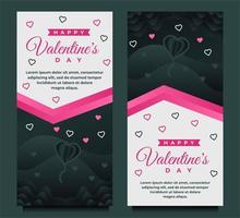 happy Valentine's day banner template with dark background template vector