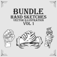 Set of hand sketch illustrations vector