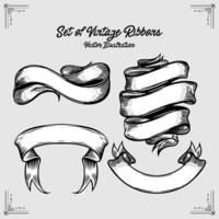 Set of vintage ribbons vector illustration