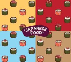 comida japonesa sushi de patrones sin fisuras vector