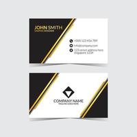 White, black and gold angled business card design template. vector