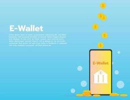 Mobile banking online wallet, vector gradient style