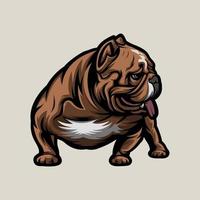 bulldog con mascota de lengua fuera vector