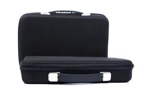 Two black briefcases on white background photo