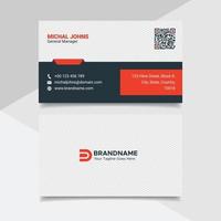 Plantilla de diseño de tarjeta de visita profesional creativa, estilo plano corporativo moderno en color rojo y blanco vector