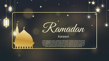 Islamic Background Ramadan kareem, Eid mubarak with bokeh light vector illustration