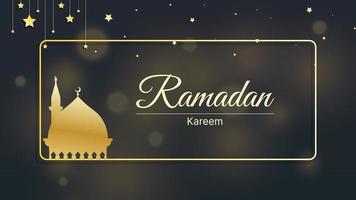 Fondo islámico ramadan kareem, eid mubarak con ilustración de vector de luz bokeh