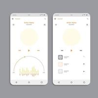 interfaz de la aplicación de música móvil. design ui, ux, gui pantallas plantilla de diseño plano de aplicación de música para aplicaciones móviles vector