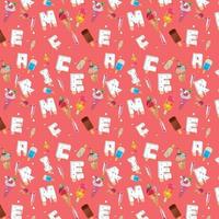 Ice cream pattern set vector