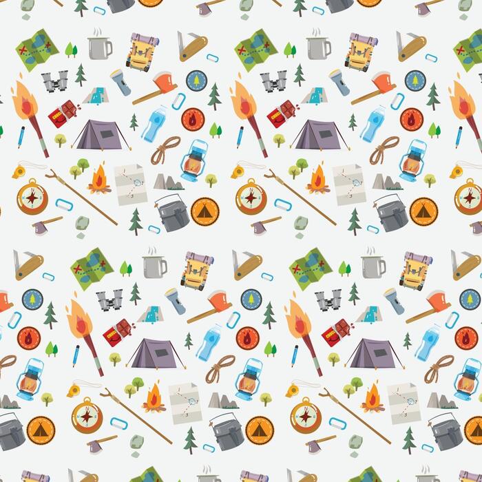 Camping Pattern Vector Art, Icons, and Graphics for Free Download