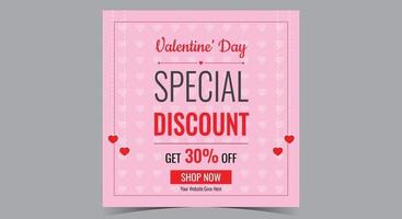 Special Valentine sale poster, Valentine social media post and flyer vector