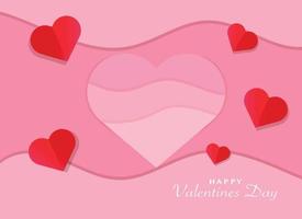 Happy Valentines Day Papercut Background Vector