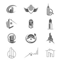 Paquete de plantillas de iconos de logotipo de bienes raíces profesionales para negocios o empresas vector