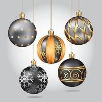 Christmas ball decoration background. Vector illustration.