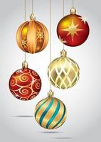 Christmas ball decoration background. Vector illustration.