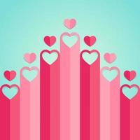 Fondo del día de San Valentín de corazones de amor, estilo de corte de papel vector