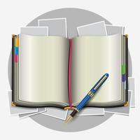 Personal Organizer with Pen. vector
