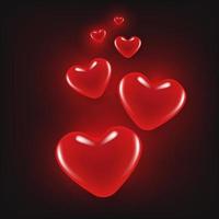 Valentine's day background with heart shapes and light bokeh glowing. vector