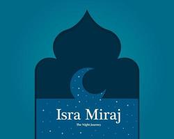 Isra and Miraj Greeting Card Vector