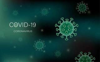 Coronavirus or covid-19 model on bokeh background vector