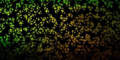 Dark green, yellow vector backdrop with chaotic shapes.