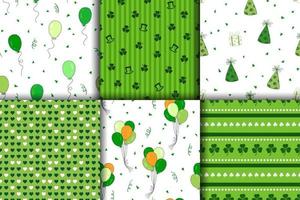 Happy St.Patrick's day seamless pattern set vector