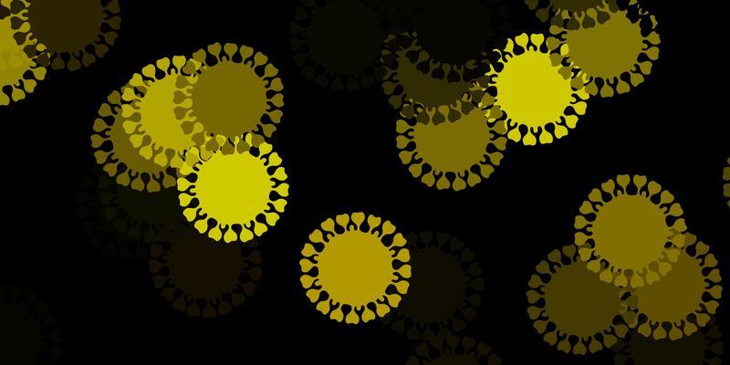 Dark green, yellow vector template with flu signs.