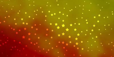 Dark Green, Red vector texture with beautiful stars.