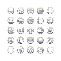 Electrical Appliance gradient icon set. Vector and Illustration.