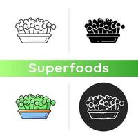 Microgreens foods icon vector