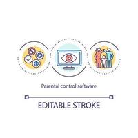 icono de concepto de software de control parental vector